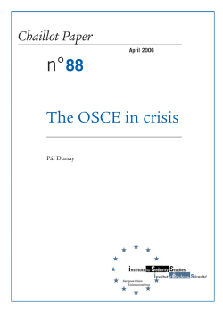 OSCE in crisis