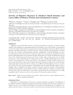 Activity of Digestive Enzymes in Chicken`s Small Intestine and