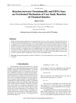 Reaction between Chromium(III) and EDTA Ions: an