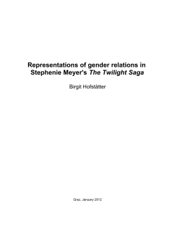 Representations of gender relations in Stephenie Meyer`s