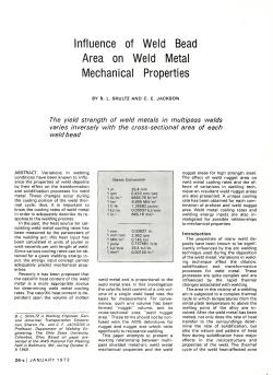 Influence of Weld Bead Area on Weld Metal Mechanical Properties