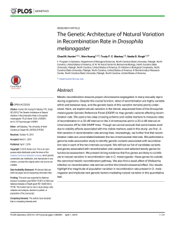 The Genetic Architecture of Natural Variation in Recombination Rate