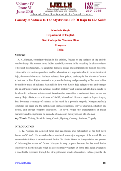 Comedy of Sadness In The Mysterious Life Of Raju In