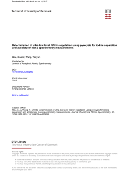 Determination of ultra-low level 129I in vegetation using