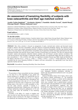 An assessment of hamstring flexibility of subjects with knee