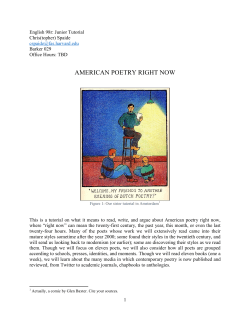 american poetry right now - Harvard English Department