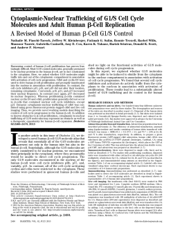 A Revised Model of Human &beta;-Cell G1/S Control