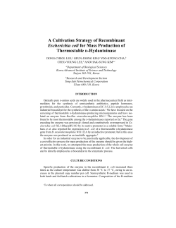 A Cultivation Strategy of Recombinant Escherichia coli for Mass
