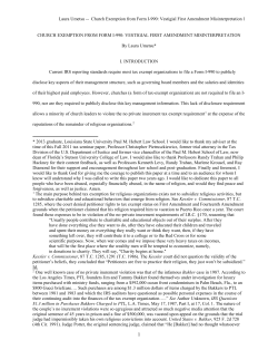 Laura Umetsu -- Church Exemption from Form I
