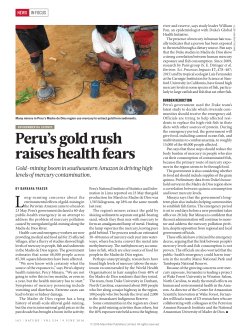 Peru`s gold rush raises health fears
