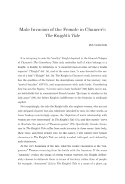 Male Invasion of the Female in Chaucer`s The Knight`s Tale - S