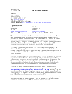 POLITICAL GEOGRAPHY - University of Colorado Boulder