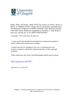 Maley, Willy, and Swann, Adam (2014) The fortunes of Arthur