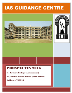 Institute Brochure - St. Xavier`s College, Kolkata
