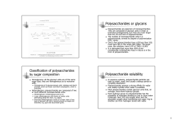Polysaccharides or glycans Polysaccharide solubility