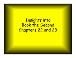 Insights into Book the Second Chapters 22 and 23