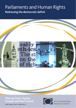 Parliaments and Human Rights: Redressing the democratic deficit