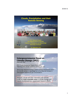Clouds, Precipitation and their Remote Sensing Intergovernmental