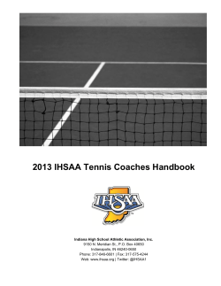 2013 IHSAA Tennis Coaches Handbook