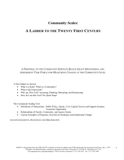 Community Scales: A Ladder to the Twenty First Century