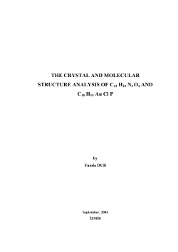 THE CRYSTAL AND MOLECULAR STRUCTURE ANALYSIS OF