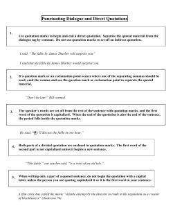 Punctuating Dialogue and Direct Quotations -