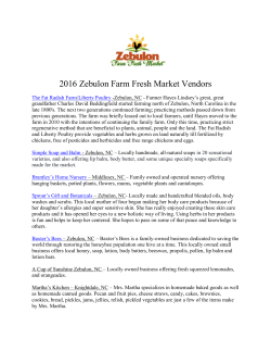 2016 Vendor List - Town of Zebulon