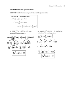 1.6 The Product and Quotient Rules