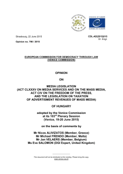 media legislation of Hungary - Venice Commission