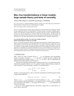 Box&ndash;Cox transformations in linear models