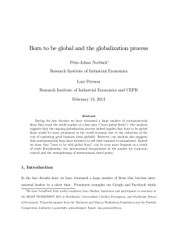 Born to be global and the globalization process