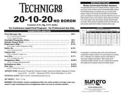 20-10-20 no boron - Sun Gro Horticulture