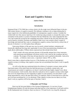 Kant and Cognitive Science