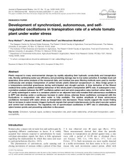 Development of synchronized, autonomous, and self - Plant