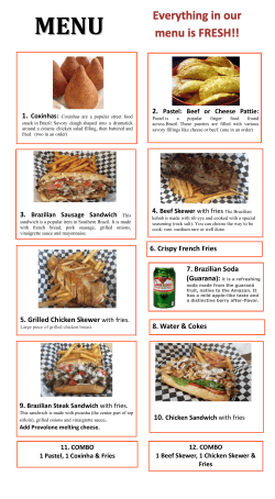 7. Brazilian Soda 6. Crispy French Fries 5. Grilled Chicken Skewer