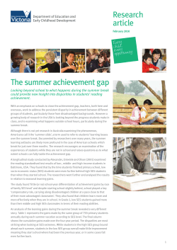 Research article The summer achievement gap