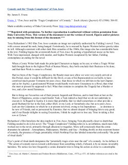 Comedy and the &ldquo;Tragic Complexion&rdquo; of Tom Jones By