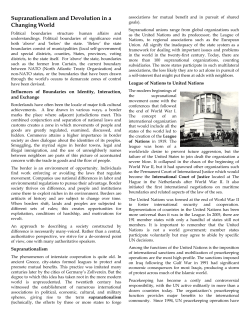 Supranationalism and Devolution in a Changing