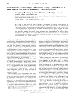 Density-Controlled Growth of Aligned ZnO Nanowires Sharing a