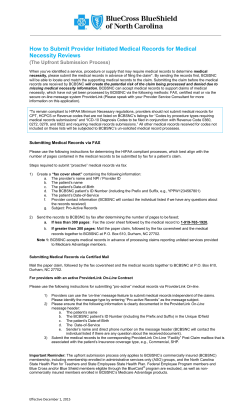 How to Submit Provider Initiated Medical Records for