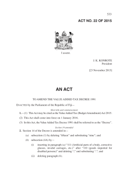 an act to amend the value added tax decree 1991