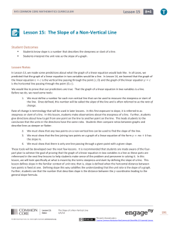 Lesson 15: The Slope of a Non-Vertical Line