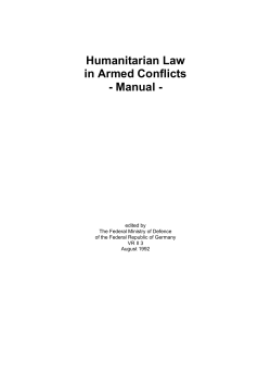 Humanitarian Law in Armed Conflicts - Manual