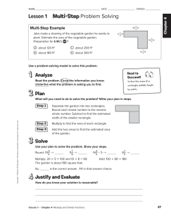 Lesson 1 Multi-Step Problem Solving