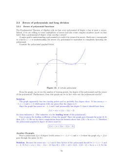 2.3 Zeroes of polynomials and long division