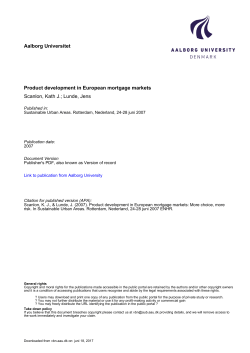 Aalborg Universitet Product development in European mortgage