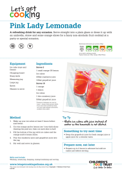 Pink Lady Lemonade - Childrens Food Trust