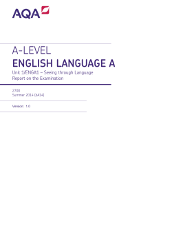Examiner report Unit 01 - Seeing Through Language June 2014