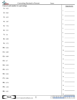 Converting Decimal to Percent