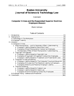 Computer Crimes and the Respondeat Superior